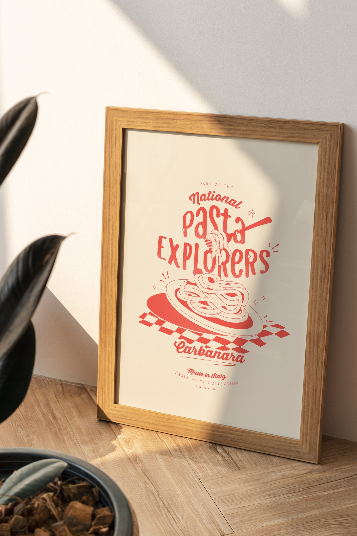 Retro Pasta Carbonara Poster | Italian Pasta Art Print