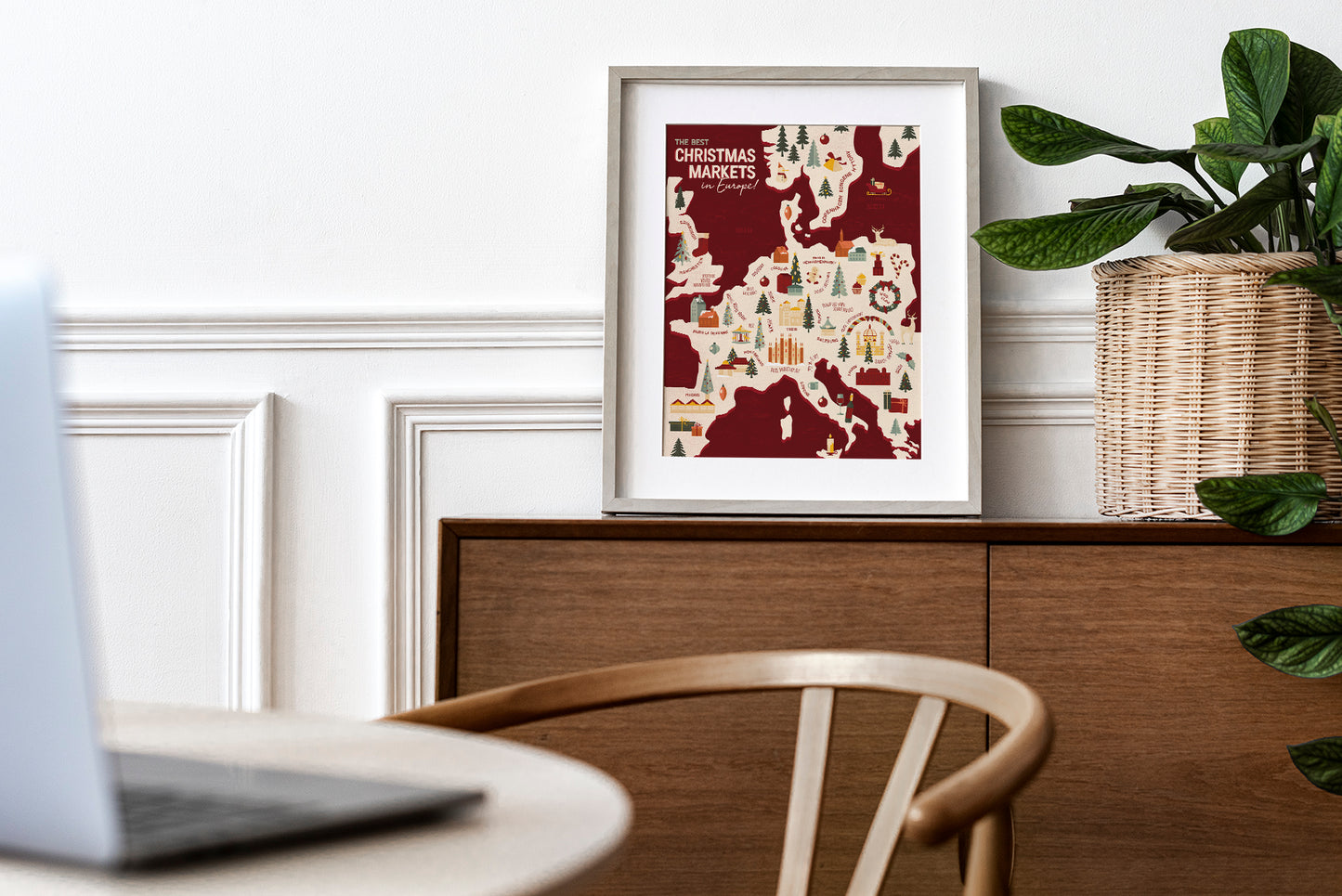 The Best Christmas Markets in Europe Map Art Print / European Print / Travel Poster Design / Map Wall Art Print / Gift for Travelers