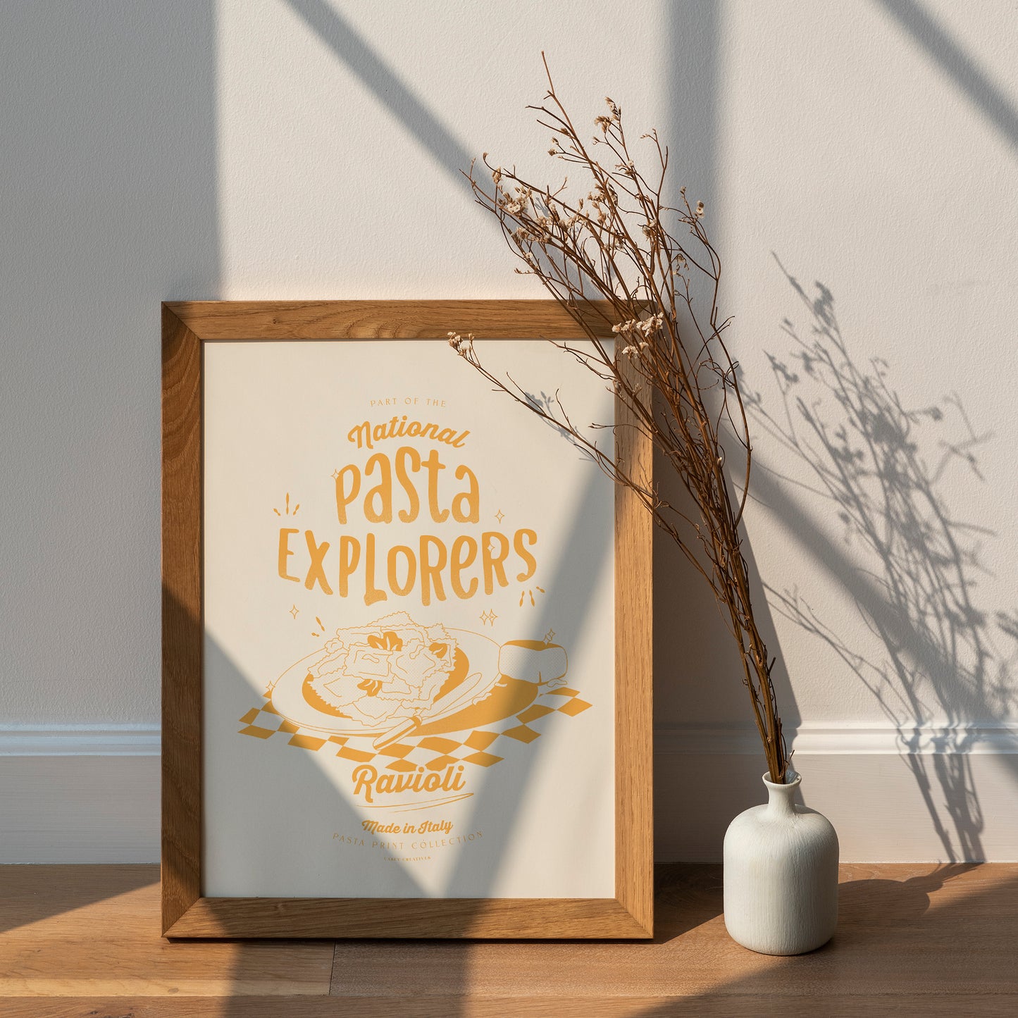 Retro Pasta Ravioli Poster | Italian Pasta Art Print