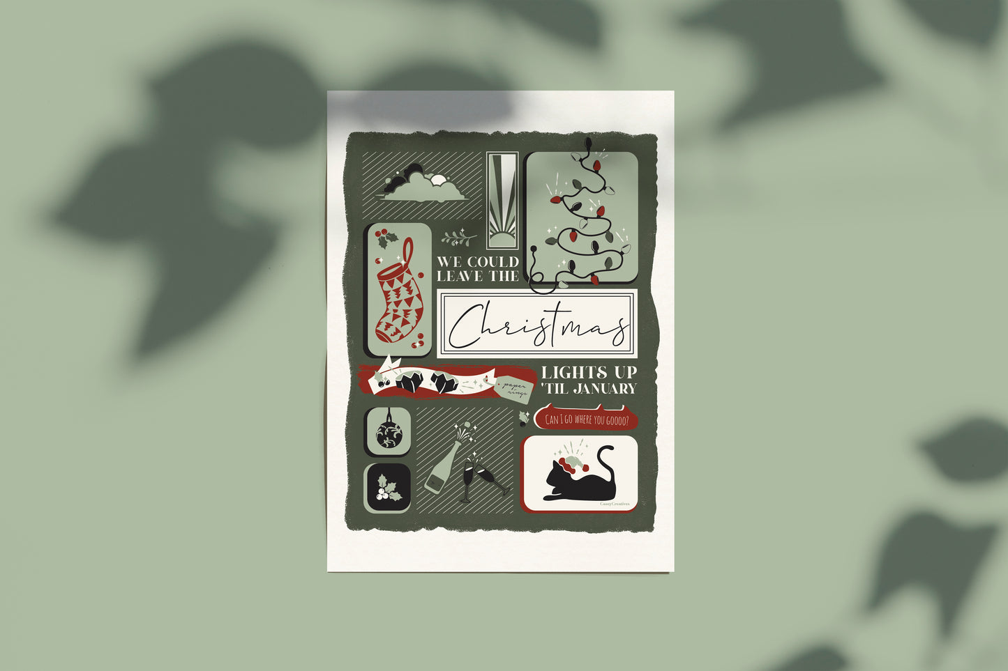 Illustrated Song Lyric Christmas Card | Lover