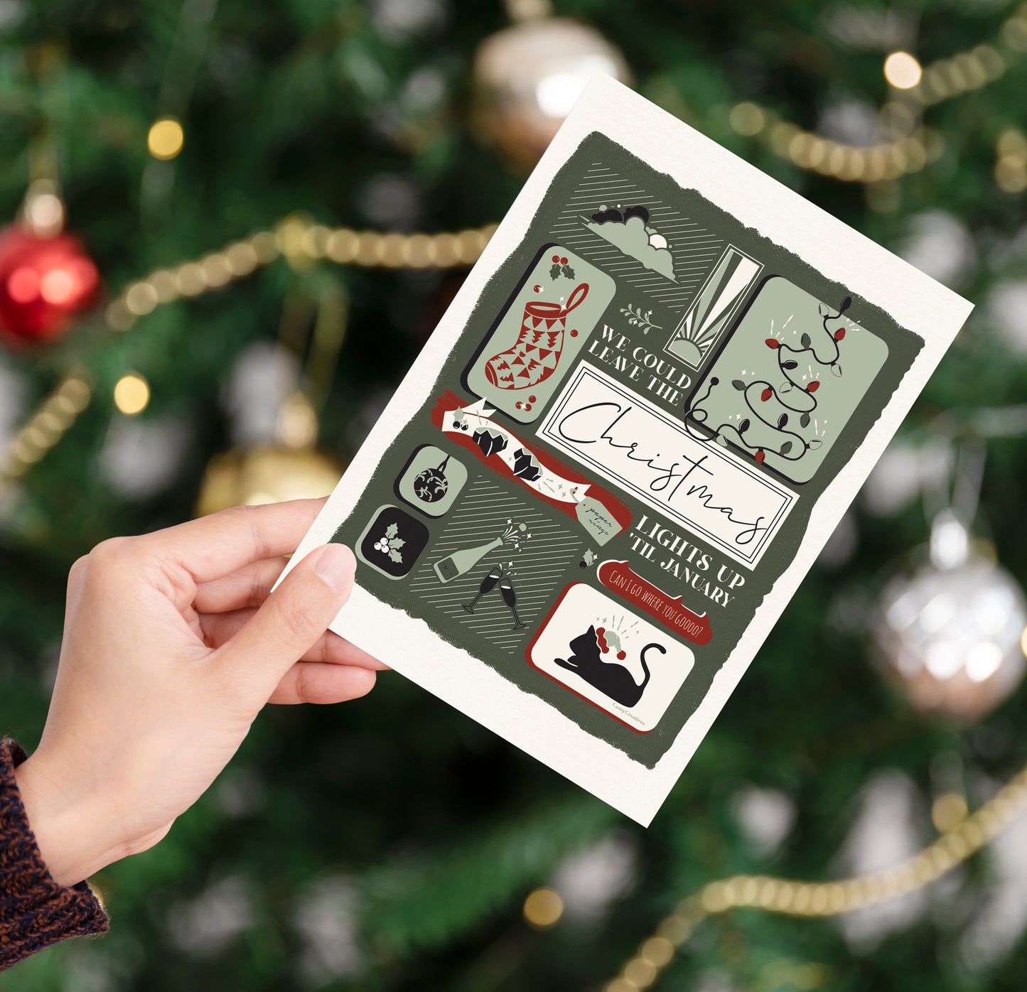Illustrated Song Lyric Christmas Card | Lover
