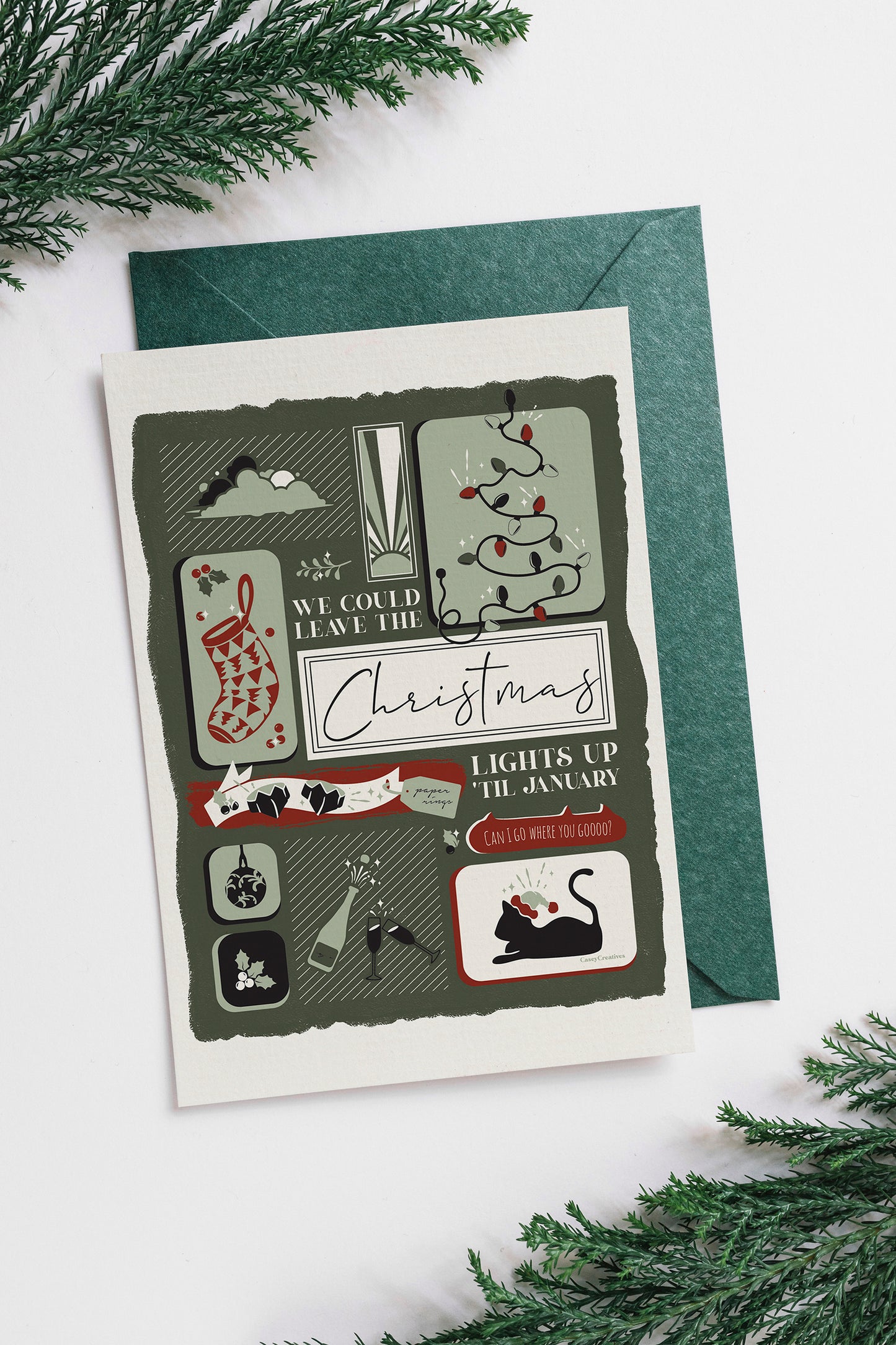Illustrated Song Lyric Christmas Card | Lover