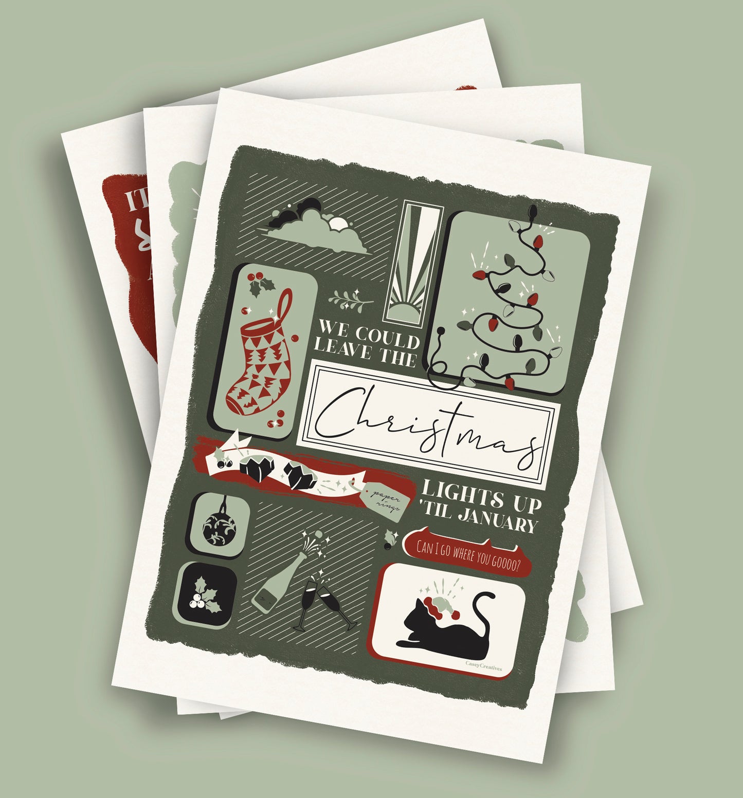 Illustrated Song Lyric Christmas Card | Lover
