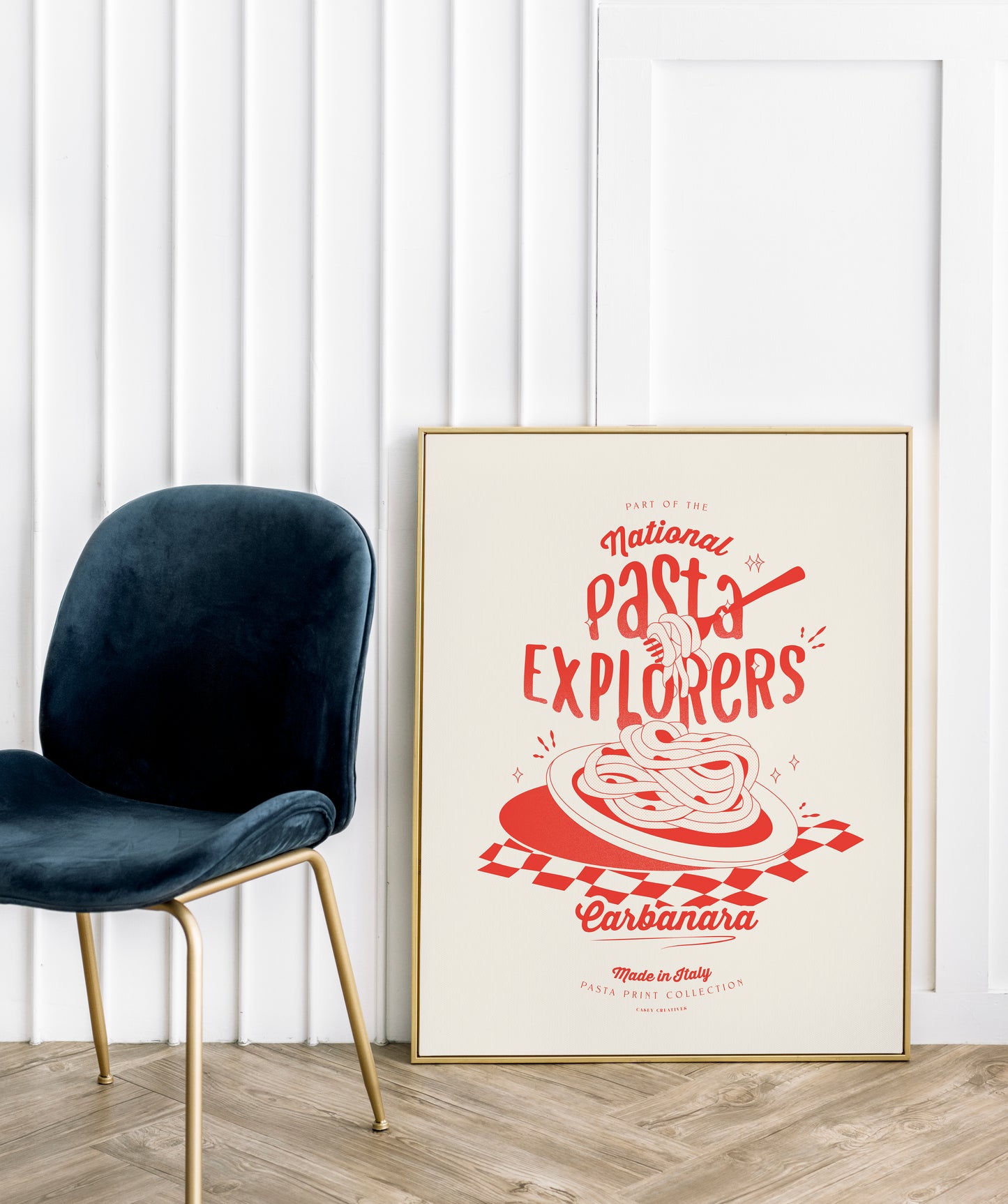 Retro Pasta Carbonara Poster | Italian Pasta Art Print