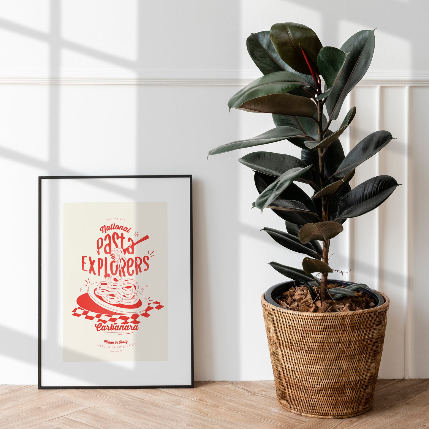Retro Pasta Carbonara Poster | Italian Pasta Art Print