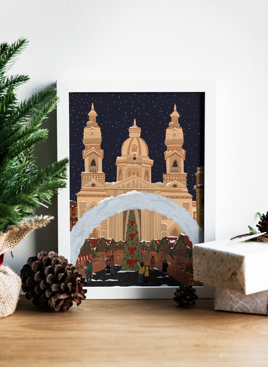 Christmas Poster - European Christmas Market | Holiday Quote Print