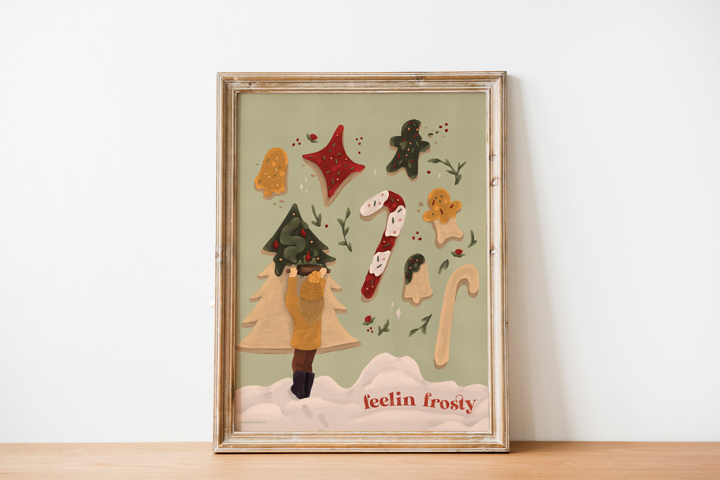 Christmas Poster - Feelin Frosty | Holiday Quote Print