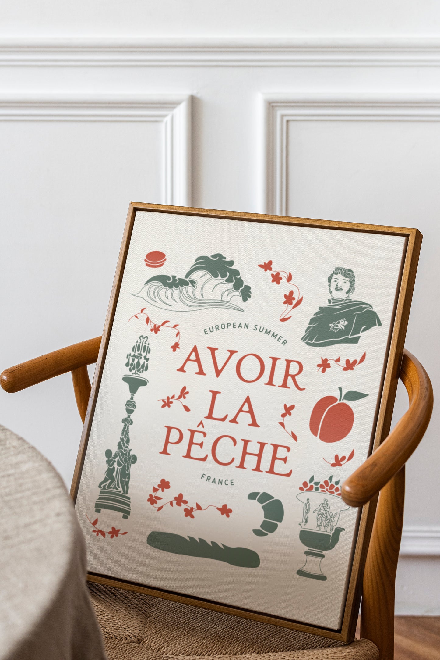 European Summer Travel Poster | French Travel - Avoir La Peche Print