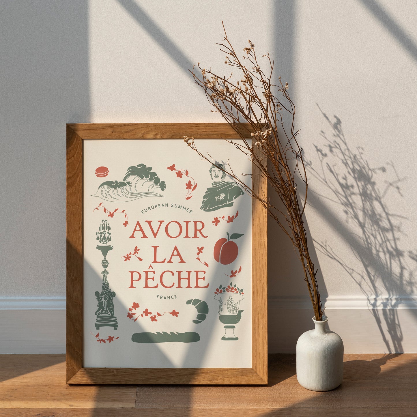 European Summer Travel Poster | French Travel - Avoir La Peche Print