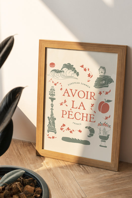 European Summer Travel Poster | French Travel - Avoir La Peche Print