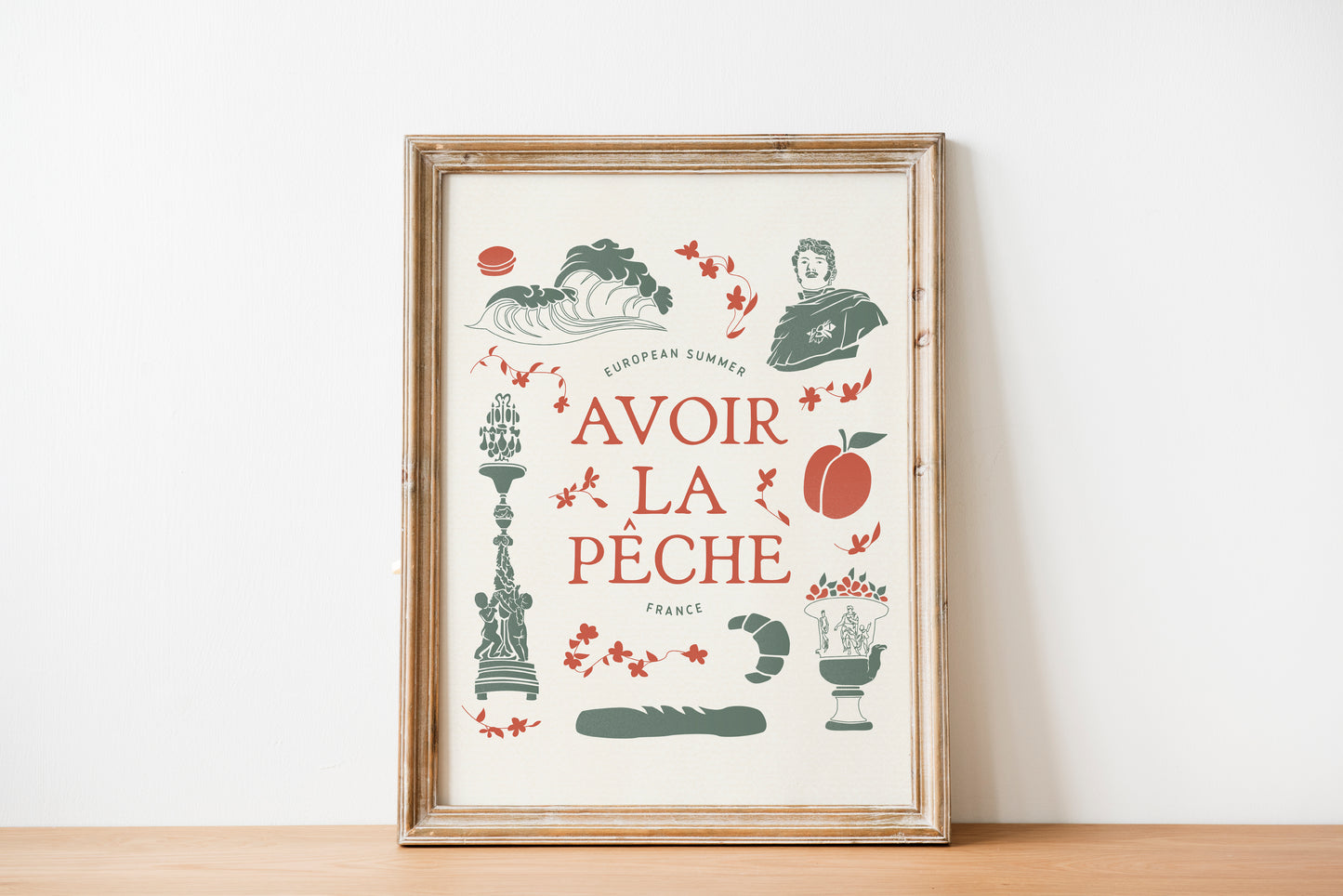 European Summer Travel Poster | French Travel - Avoir La Peche Print