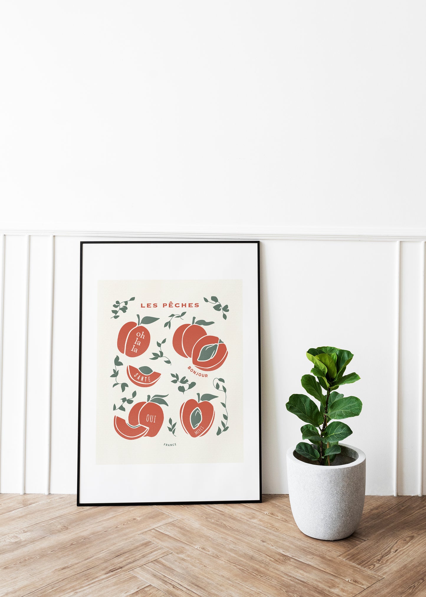 European Summer Travel Poster | French Peaches Art Print