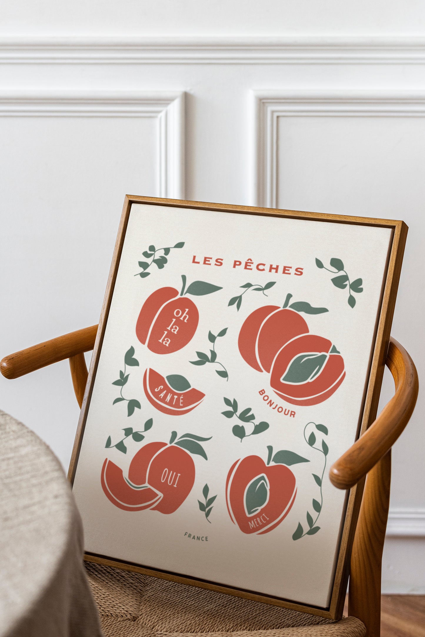 European Summer Travel Poster | French Peaches Art Print