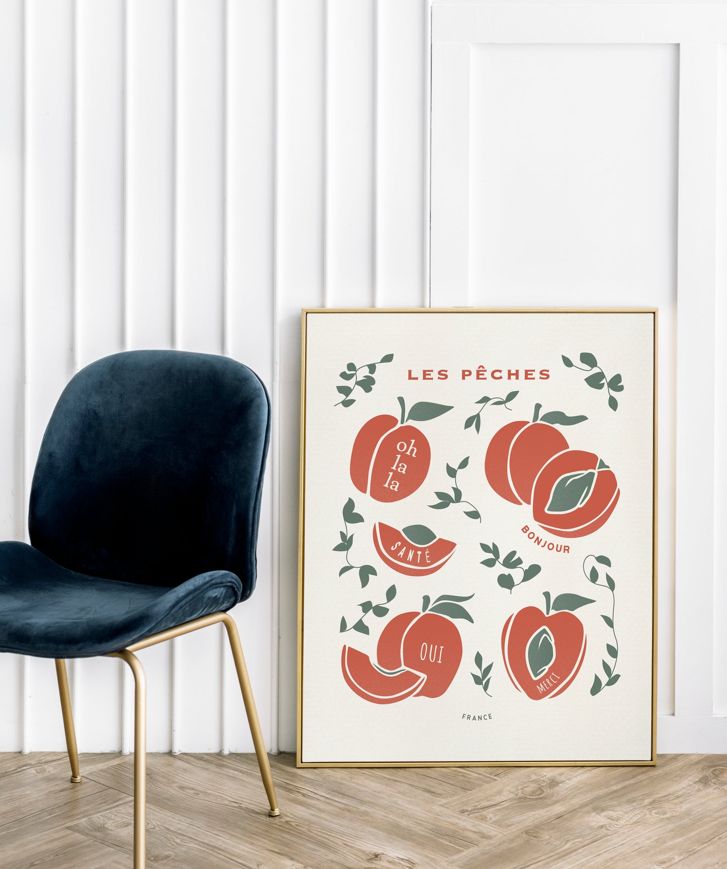 European Summer Travel Poster | French Peaches Art Print