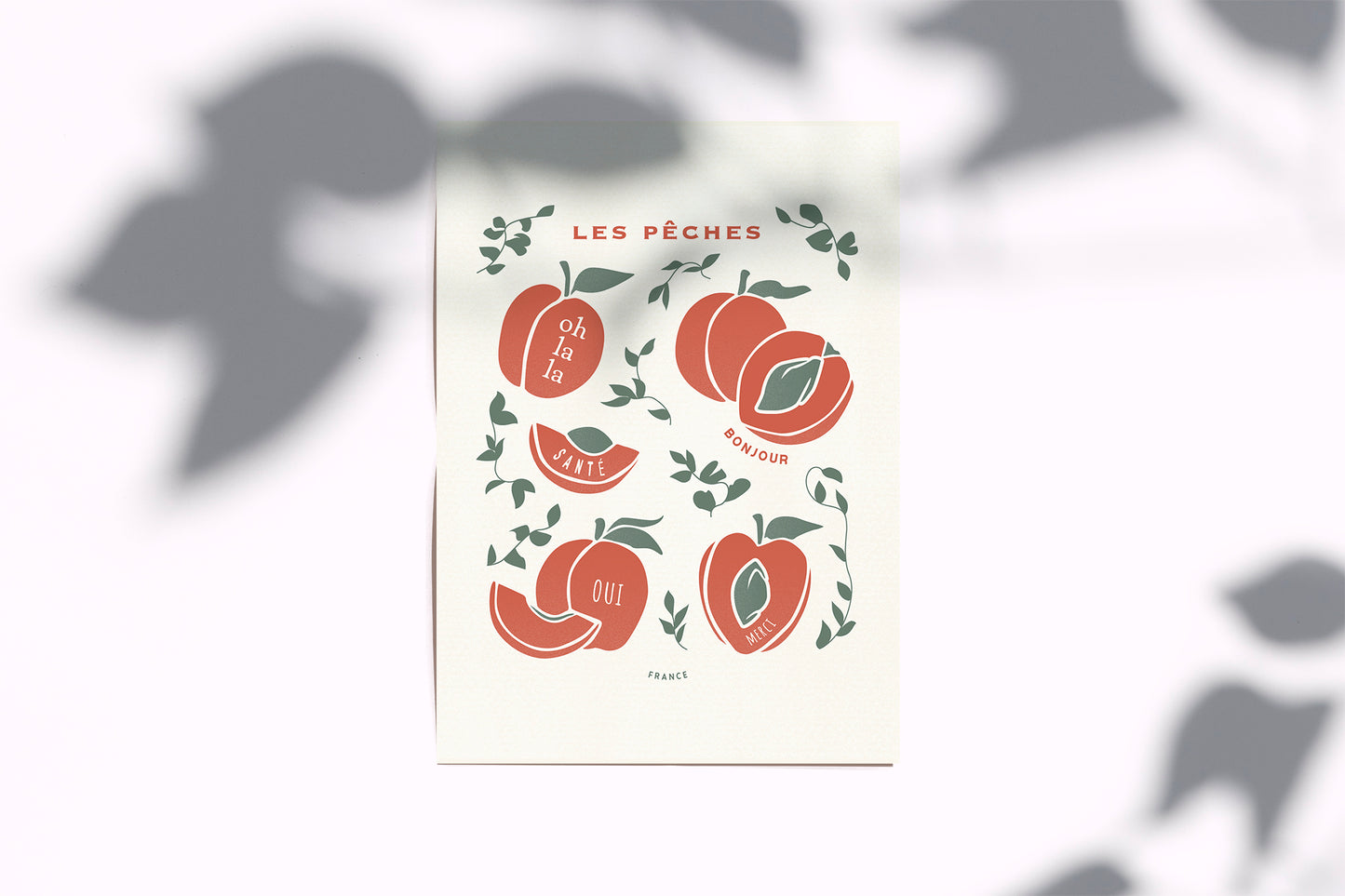 European Summer Travel Poster | French Peaches Art Print