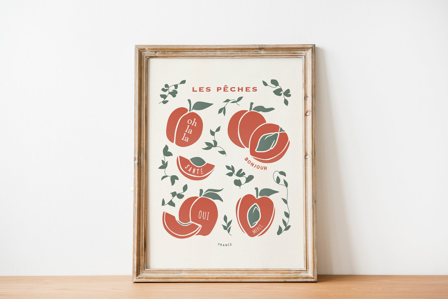 European Summer Travel Poster | French Peaches Art Print