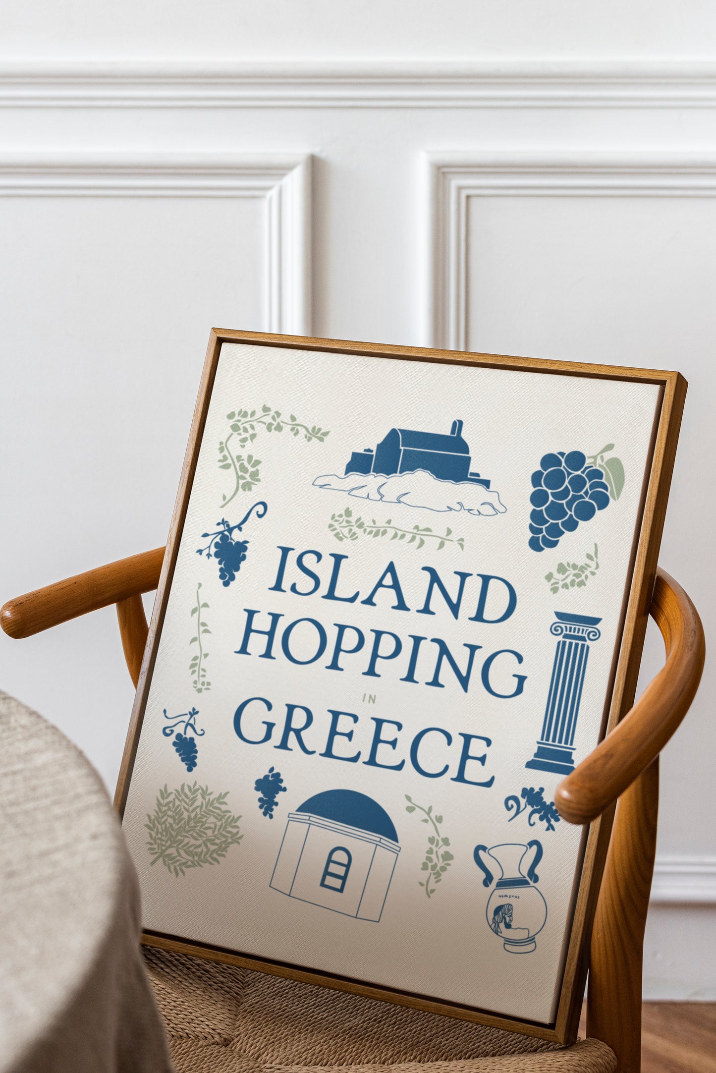 European Summer Travel Poster | Greece Travel Island Hopping in Greece Art Print