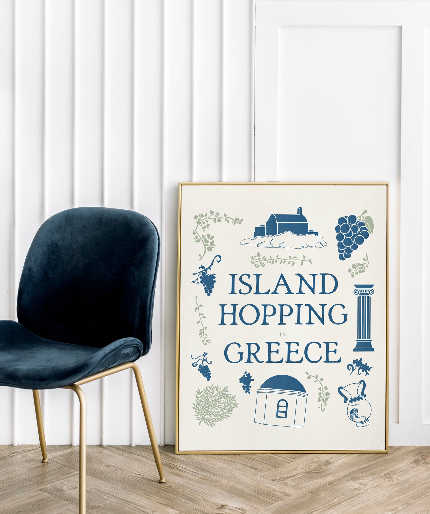 European Summer Travel Poster | Greece Travel Island Hopping in Greece Art Print