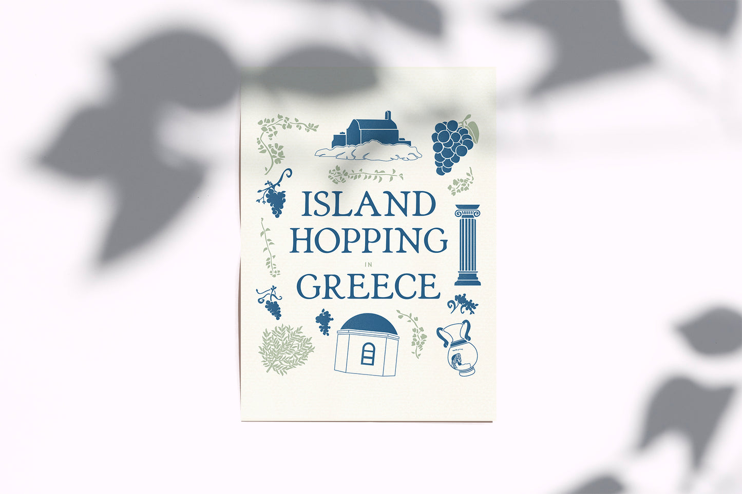 European Summer Travel Poster | Greece Travel Island Hopping in Greece Art Print