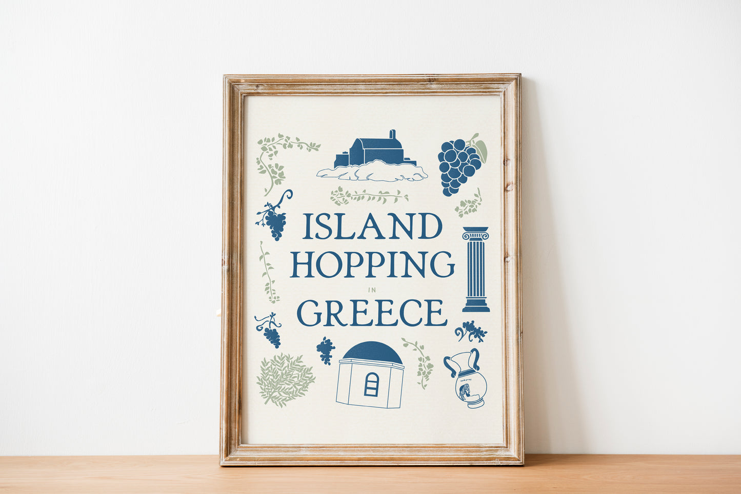 European Summer Travel Poster | Greece Travel Island Hopping in Greece Art Print