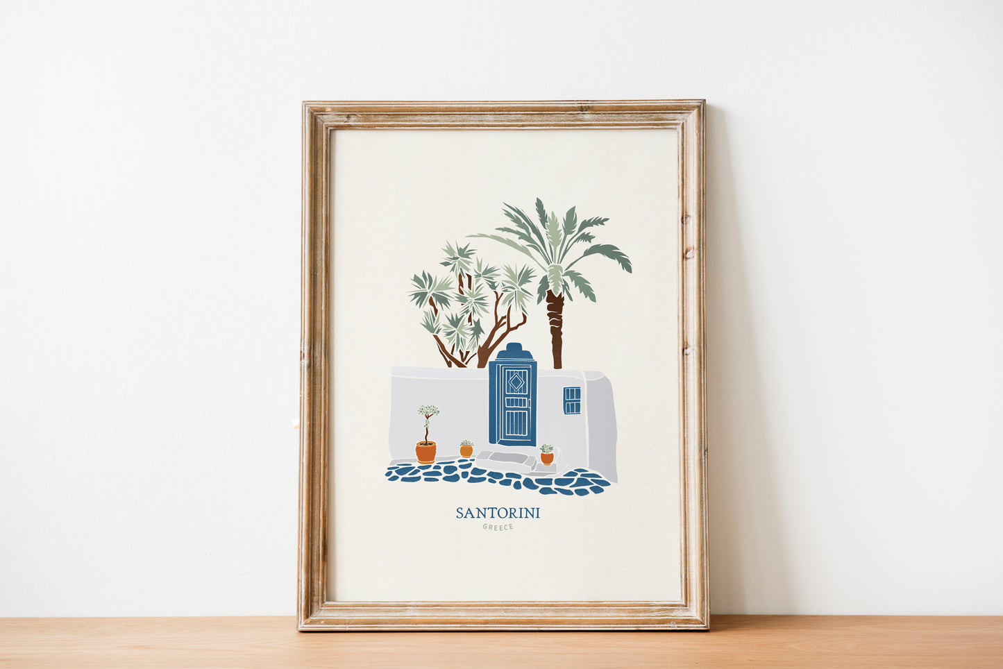 European Summer Travel Poster | Greece Travel Santorini Greece Art Print