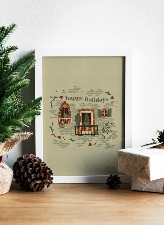 Christmas Poster - Happy Holidays | Holiday Quote Print