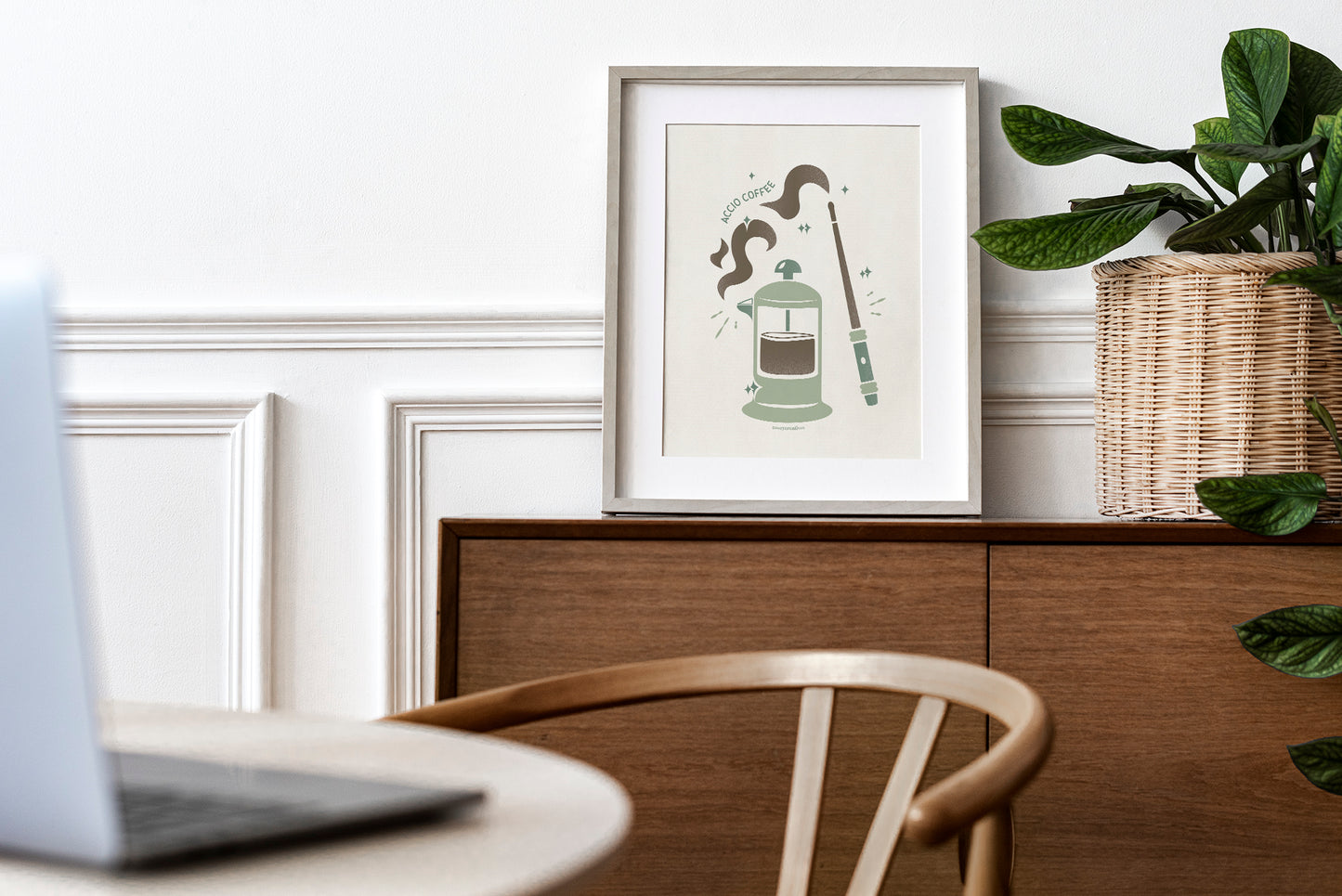 Wizard Sweets Art Print | Magical French Press Coffee Poster