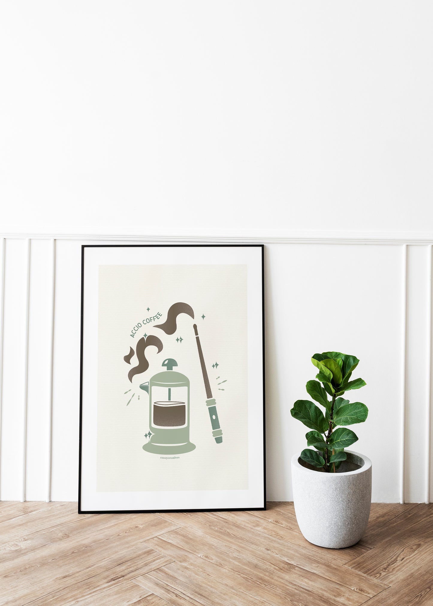 Wizard Sweets Art Print | Magical French Press Coffee Poster