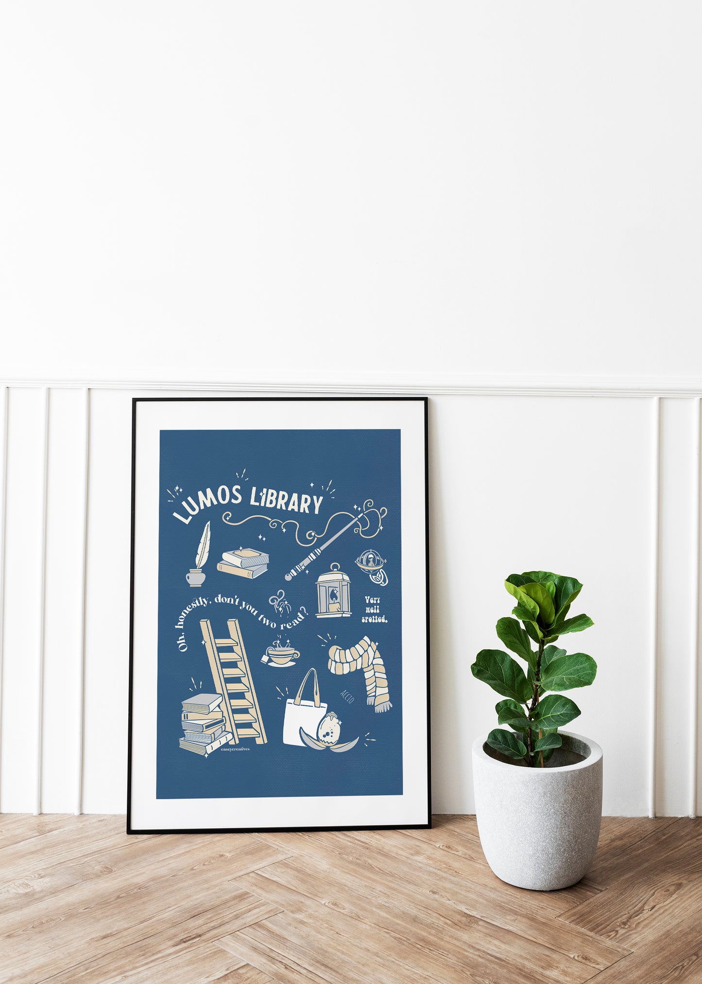 Wizards Library Poster | Lumos Library - Hermione Quotes Print