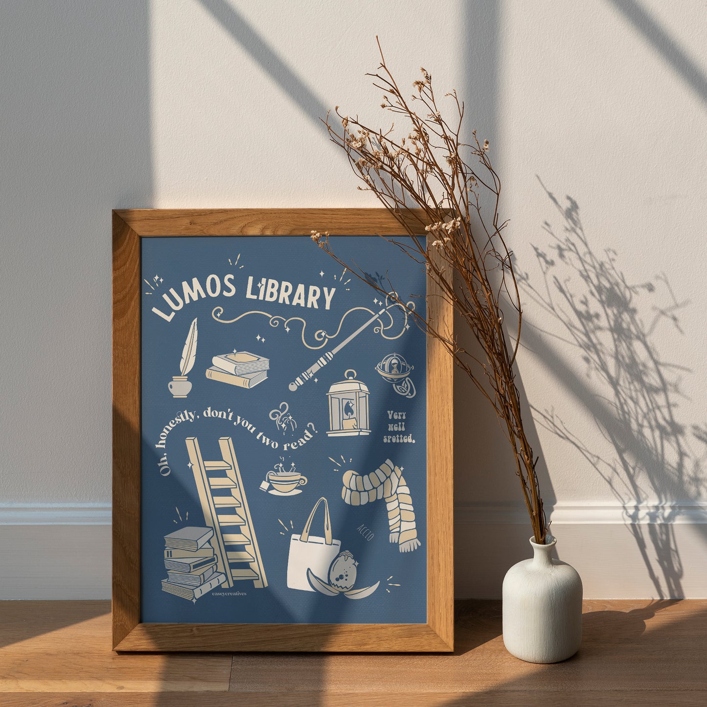 Wizards Library Poster | Lumos Library - Hermione Quotes Print