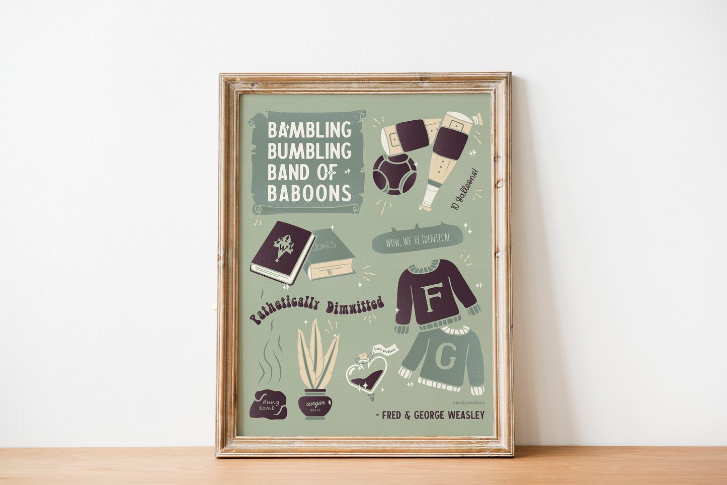 Weasley Twins Poster | Babbling Bumbling Band of Baboons Wizards Art Print