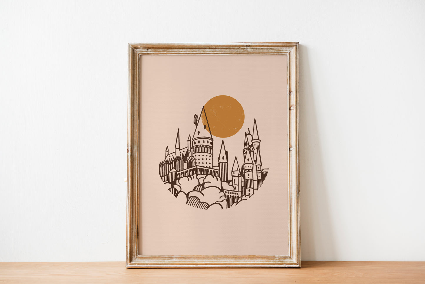 Wizard Locations Line Art Print | School of Witchcraft and Wizardry Castle Poster