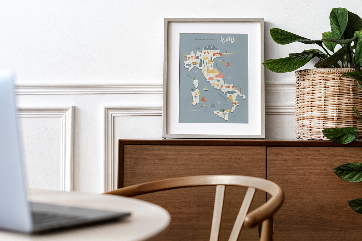 Italy Map Art Print / European Print / Italy Travel Poster Design / European Art / Map Wall Art Print / Gift for Travelers / Wall Decor