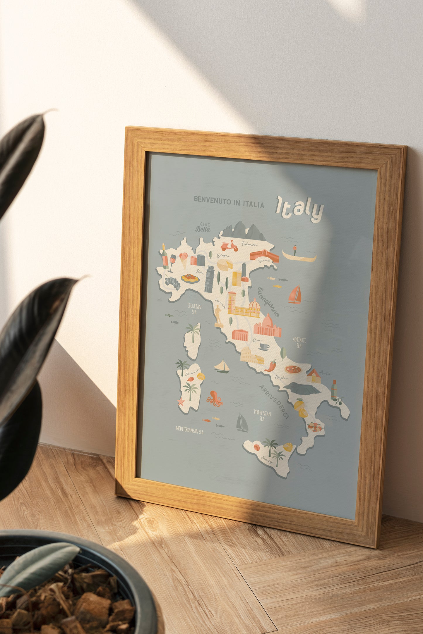 Italy Map Art Print / European Print / Italy Travel Poster Design / European Art / Map Wall Art Print / Gift for Travelers / Wall Decor