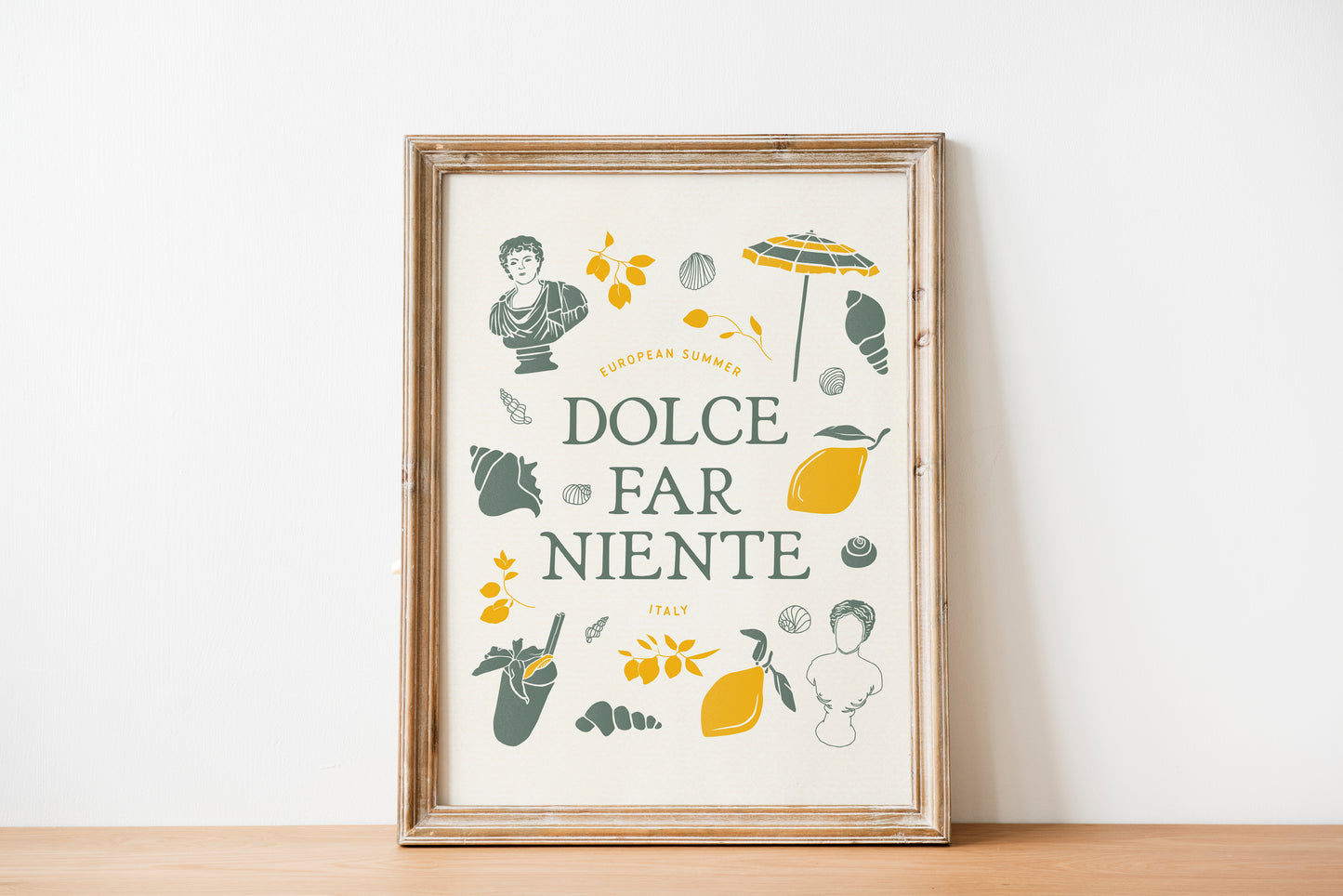 European Summer Travel Poster | Italy Travel Dolce Far Niente Art Print