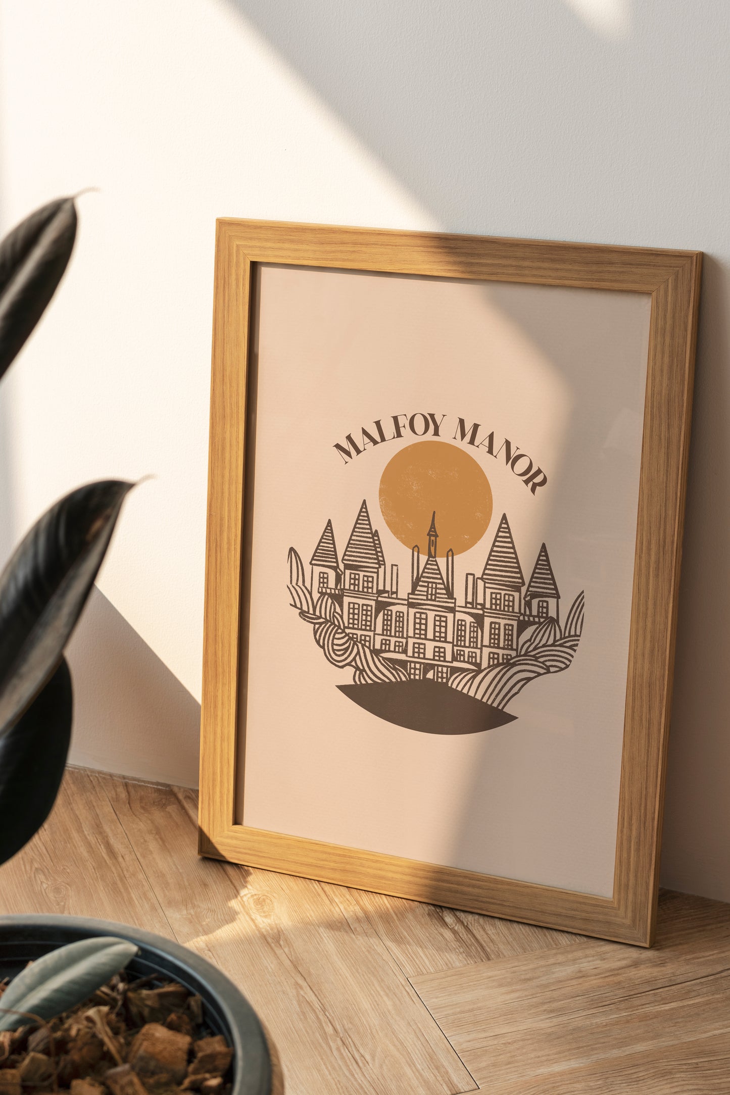 Wizard Locations Line Art Print | Malfoy Manor Poster