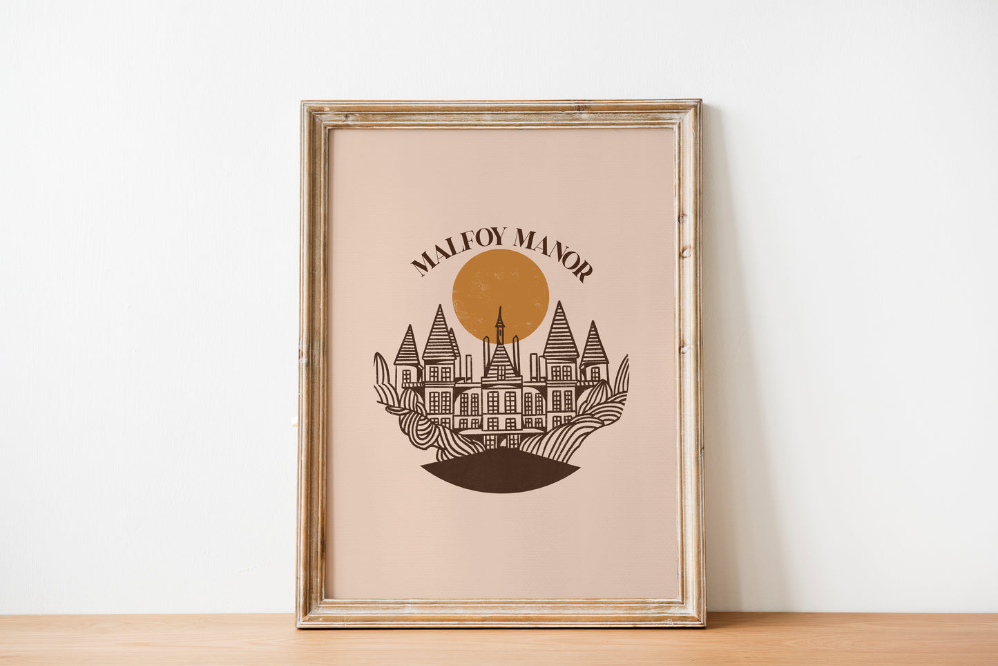 Wizard Locations Line Art Print | Malfoy Manor Poster