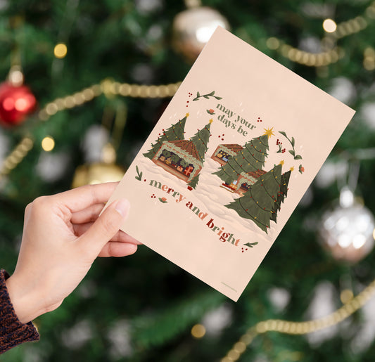 Christmas Card - Merry and Bright | Holiday Card
