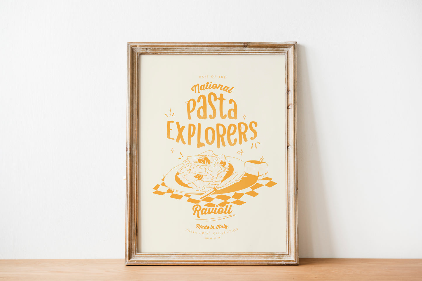 Retro Pasta Ravioli Poster | Italian Pasta Art Print