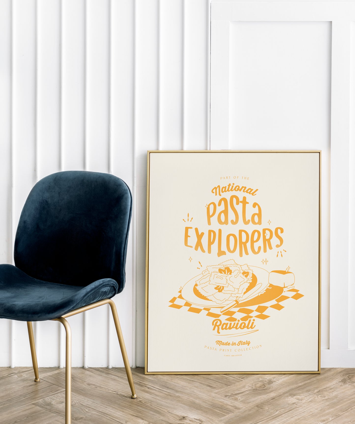 Retro Pasta Ravioli Poster | Italian Pasta Art Print