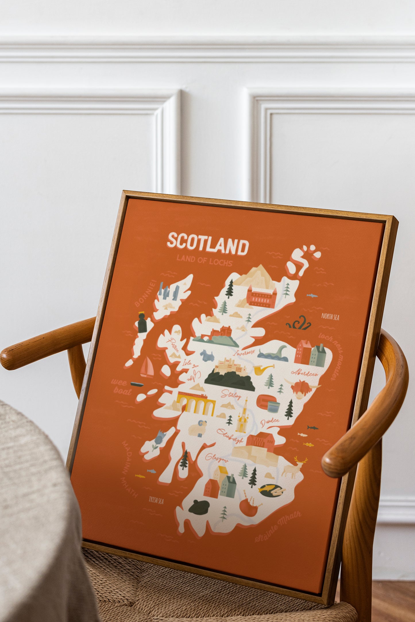 Scotland Map Art Print / Scotland Travel Poster Design / European Art / Map Wall Art Print / Gift for Travelers / Wall Decor