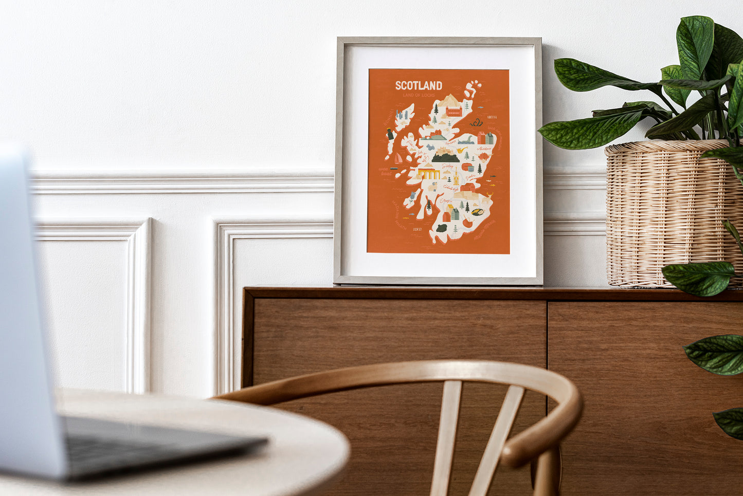 Scotland Map Art Print / Scotland Travel Poster Design / European Art / Map Wall Art Print / Gift for Travelers / Wall Decor