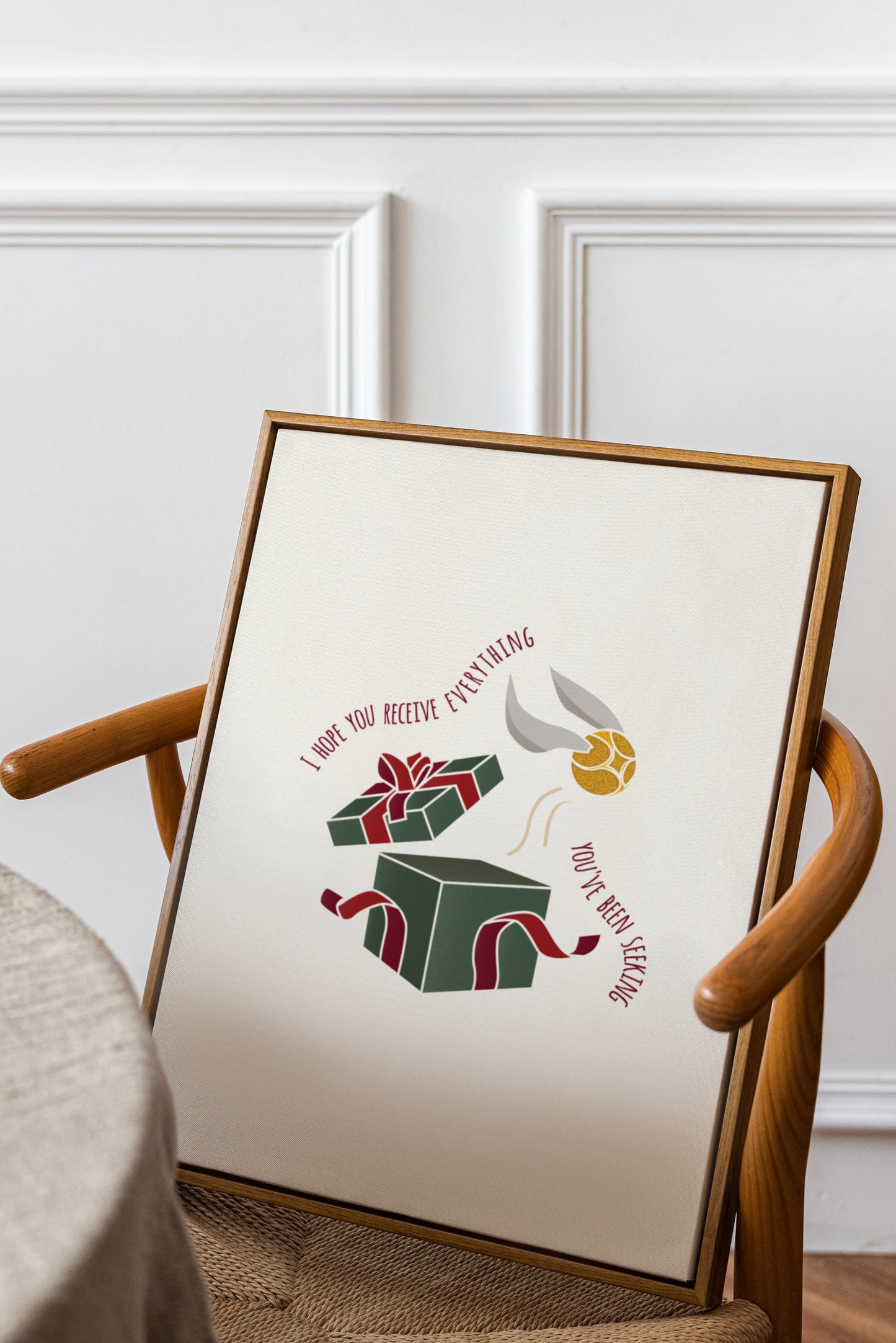 Wizards Christmas Poster | Snitch Christmas Gift Print