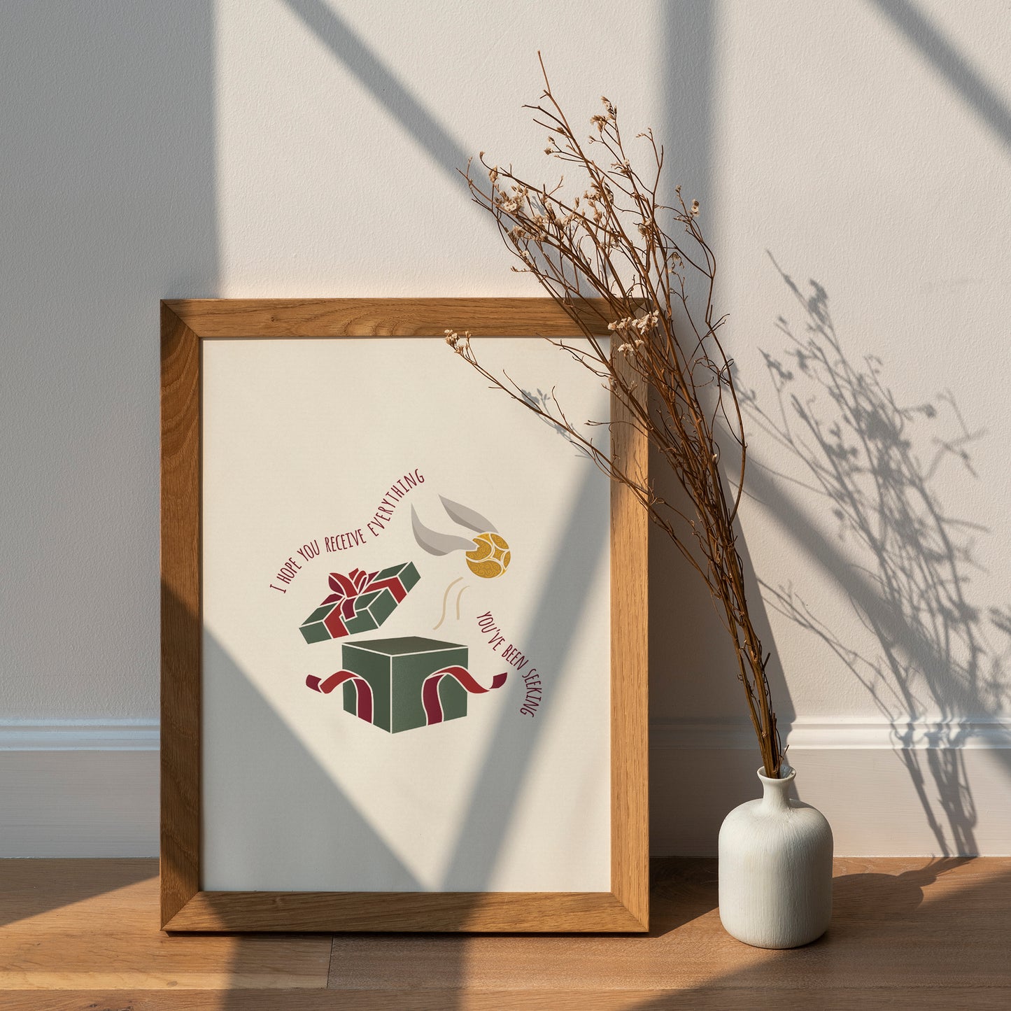 Wizards Christmas Poster | Snitch Christmas Gift Print