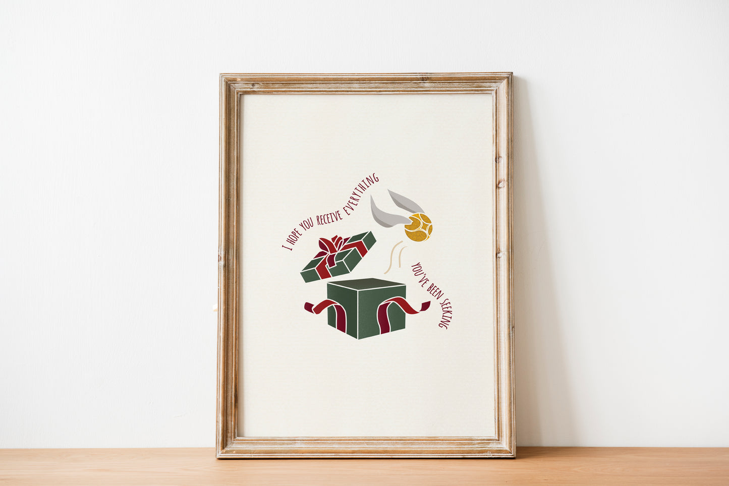 Wizards Christmas Poster | Snitch Christmas Gift Print