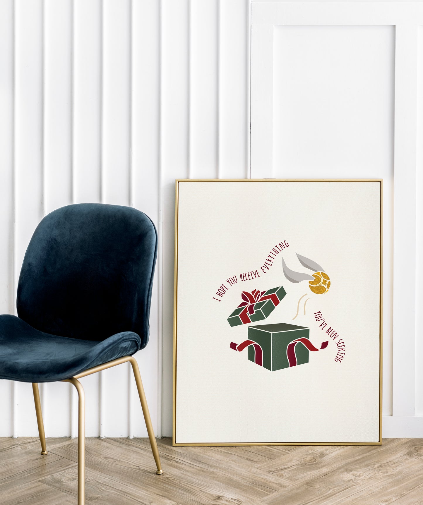 Wizards Christmas Poster | Snitch Christmas Gift Print