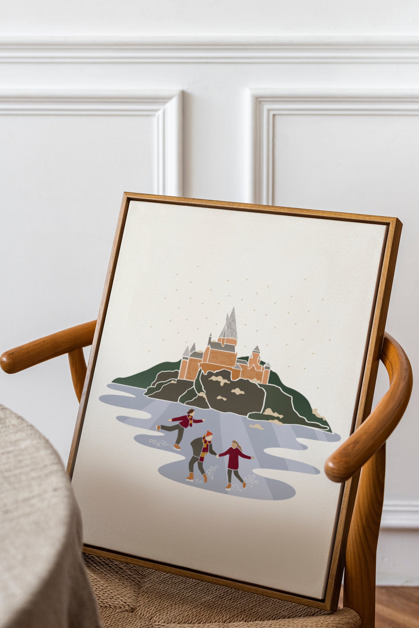 Wizard Christmas Poster | Skating on the Grounds Print