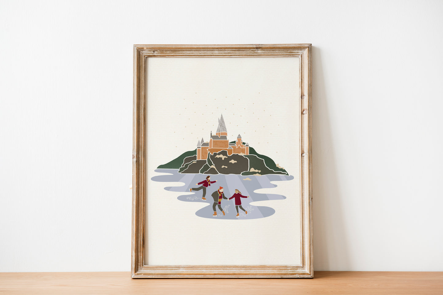 Wizard Christmas Poster | Skating on the Grounds Print