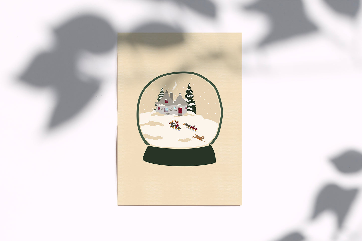 Wizards Christmas Poster | Sledding at Hagrids Snowglobe Print