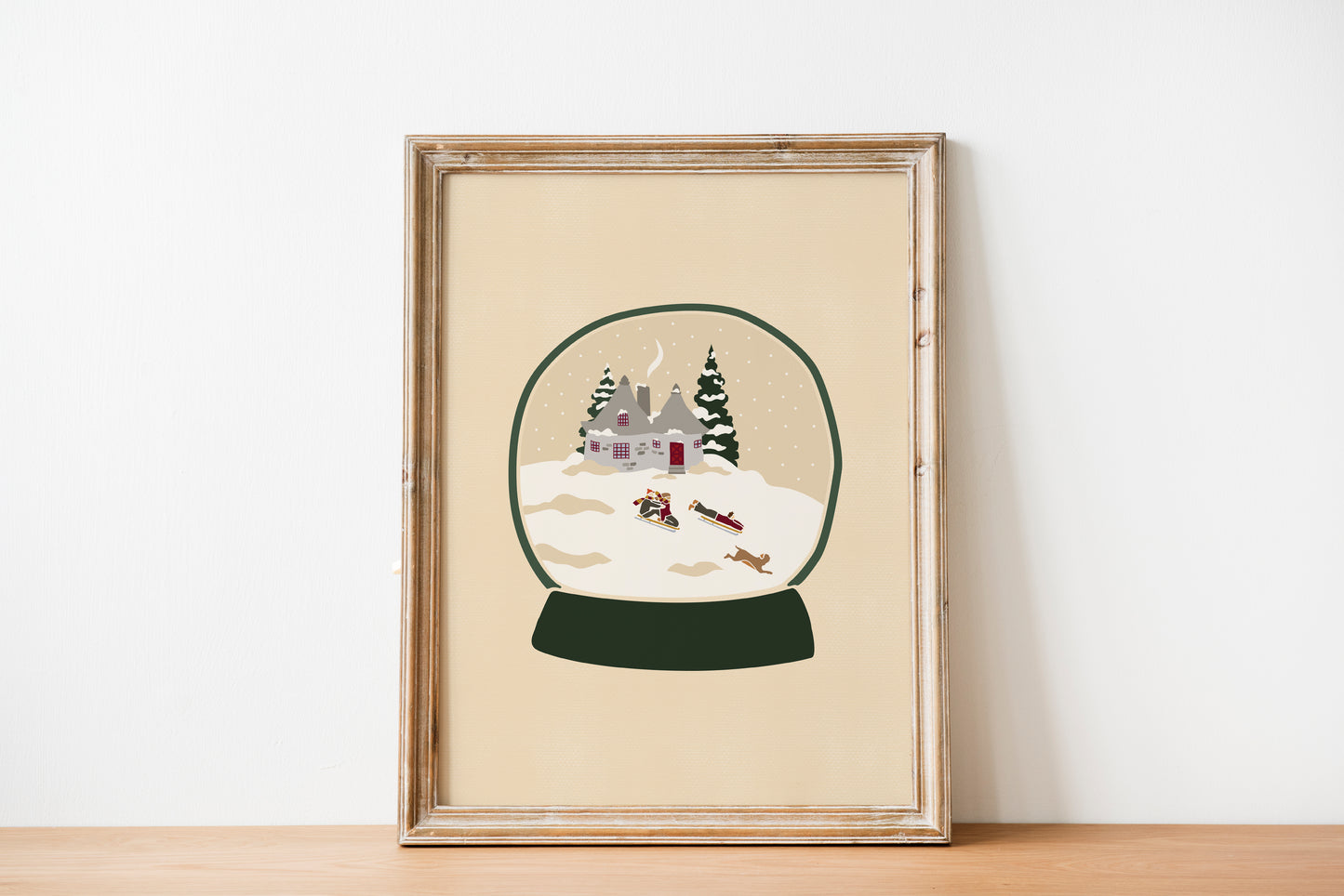 Wizards Christmas Poster | Sledding at Hagrids Snowglobe Print